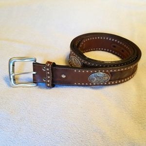 Leather studded belt